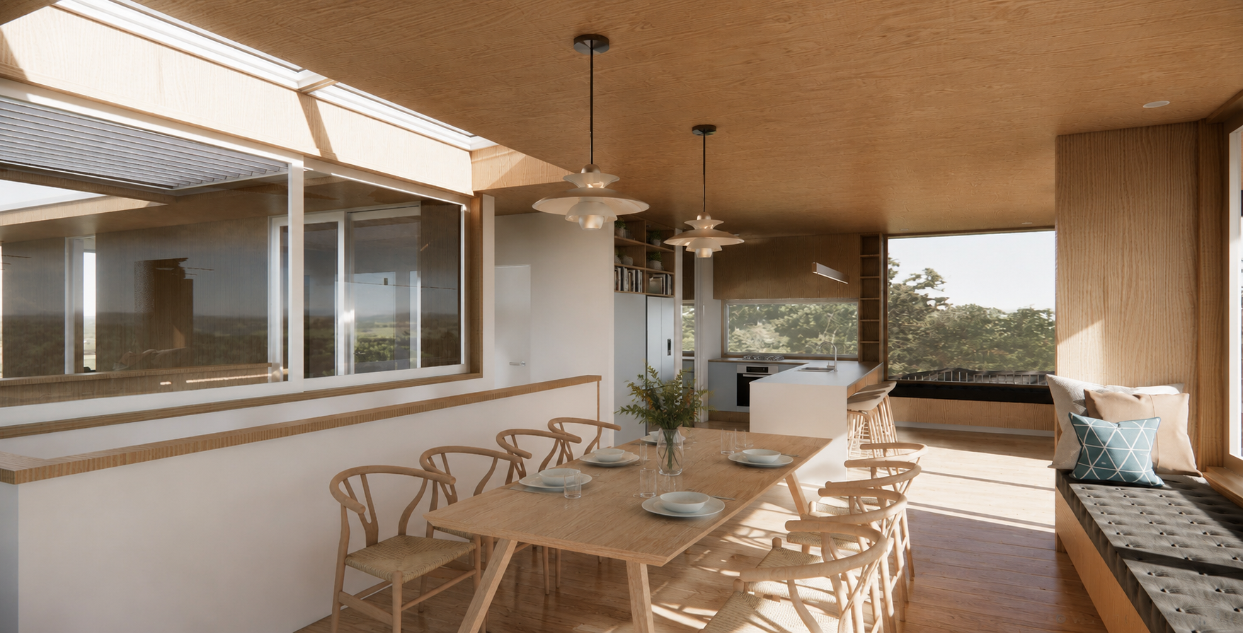 Waitarere Beach House interior render